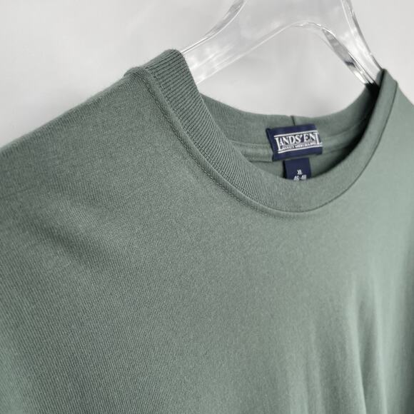 NWOT Lands' End Men's XL Green Crewneck T-Shirt 100% Cotton Super Soft Basic - Picture 7 of 9